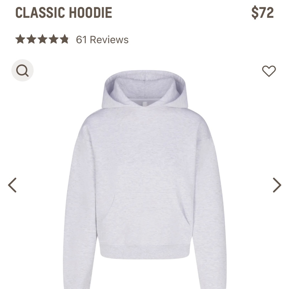 Skims classic heather gray hoodie